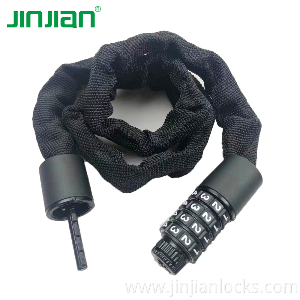 New Design JINJIAN Carbon Steel 4X1000mm Bike Chain Lock Bike DIY Sleeve for Kids Bike Lock